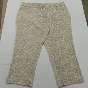SONOMA Modern Fit Ankle Tan Geometric Pattern Womens Size 18W Crop Skimmer Capri
